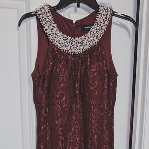 R&M Richards Maroon Prom Dress